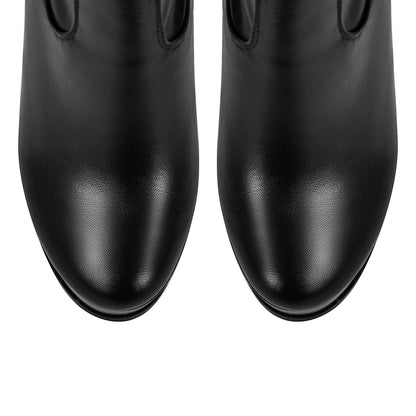Black Side Fringe Stiletto Heeled Pant Boots - Onlymaker Quality