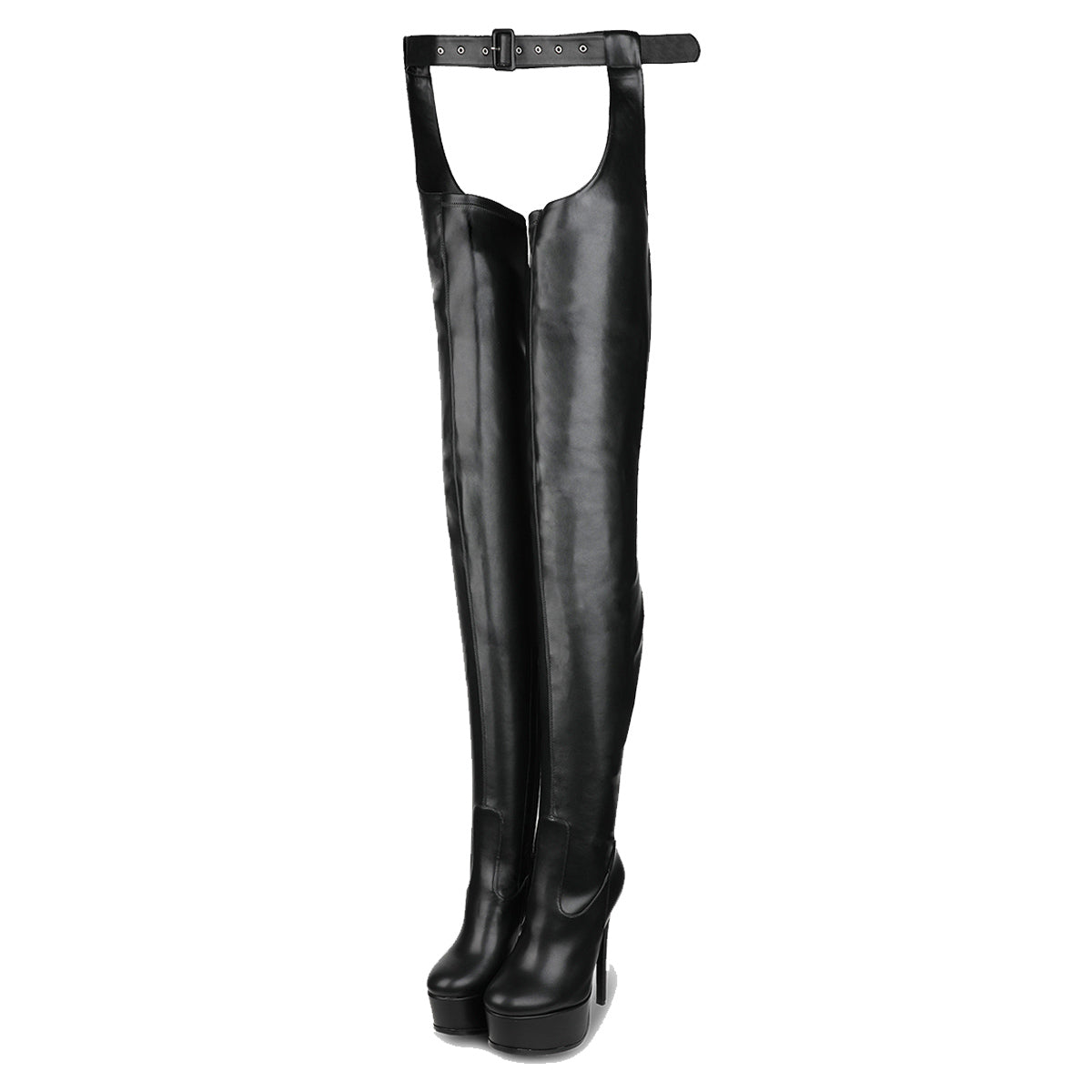 Round Toe Platform Stiletto Stretchy Pantyhose Boots - Onlymaker Sale
