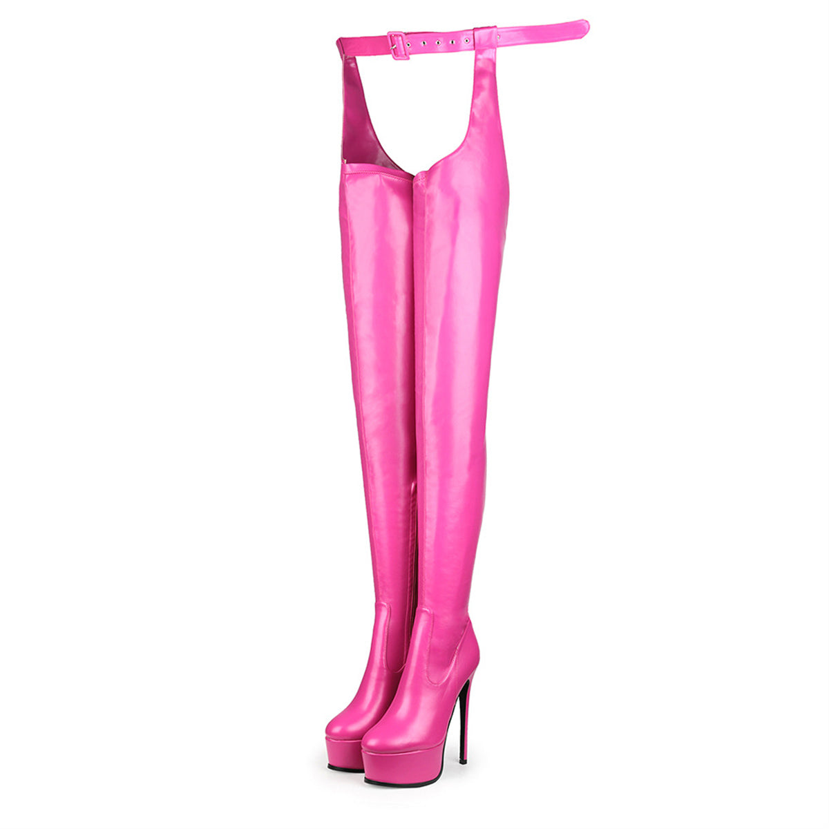 Round Toe Platform Stiletto Stretchy Pantyhose Boots - Onlymaker Sale
