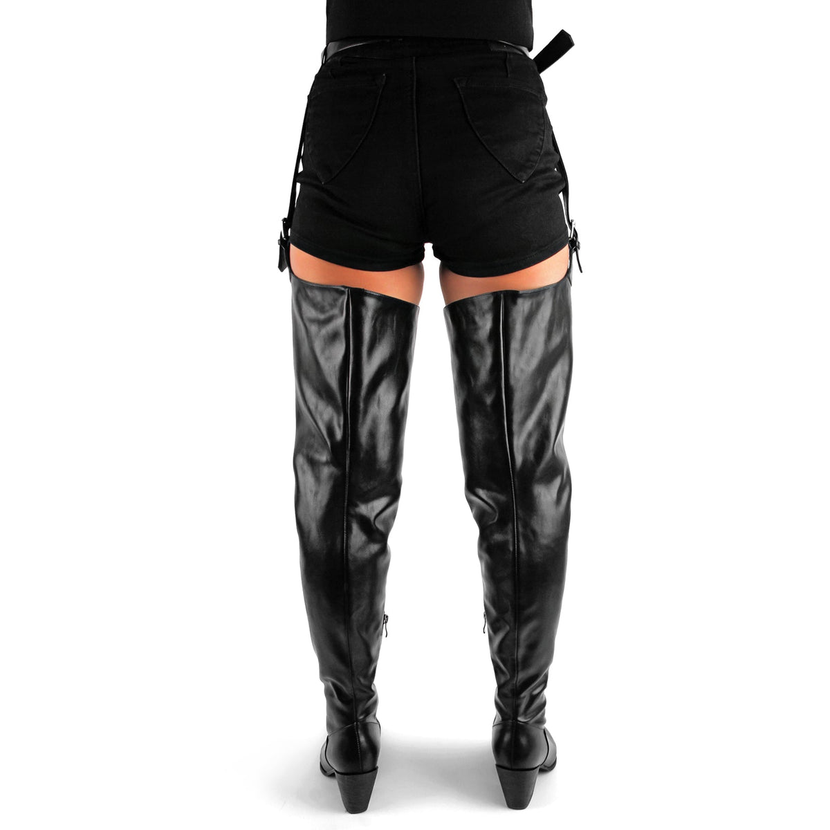 Pointed Toe Buckle Chunky Heel Pant Boots - Onlymaker Smart Buy