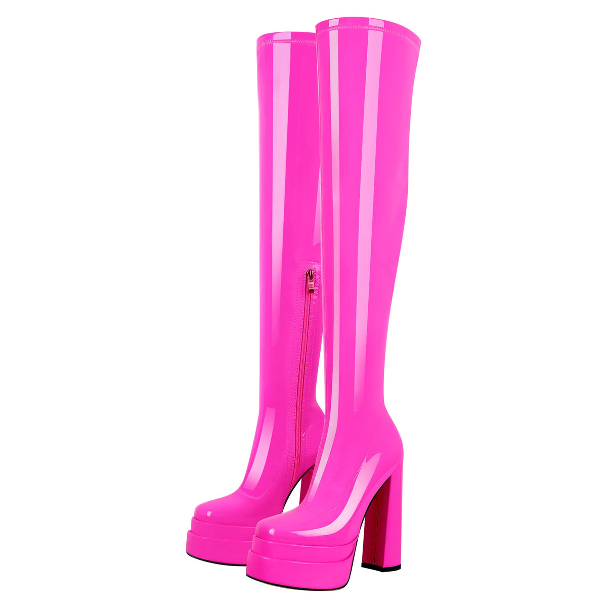Platform Chunky High Heel Thigh Boots - Onlymaker Classic