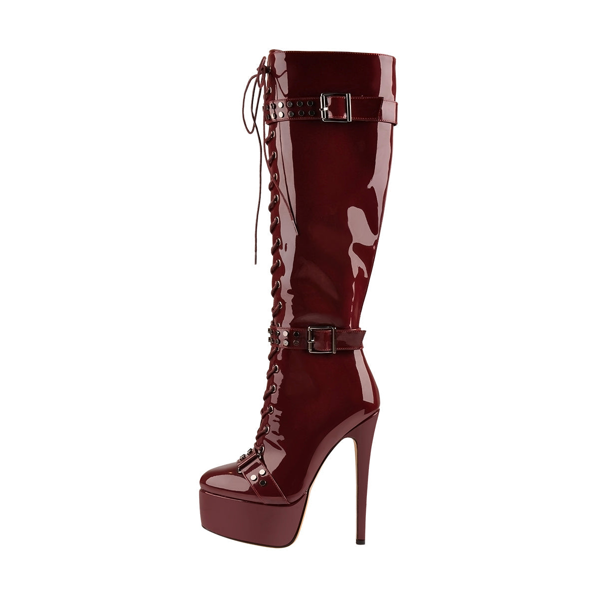 Platform Lace-Up High Heel Stiletto Over The Knee Boots - Onlymaker Exclusive