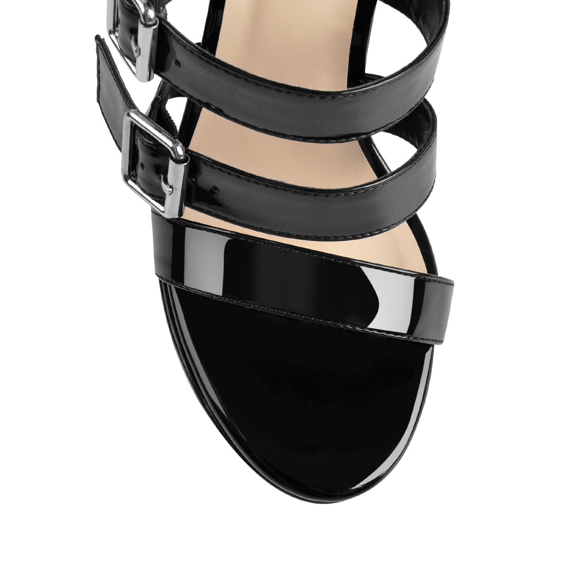 Round Toe Black Over The Knee Stiletto Boots Sandals - Onlymaker Latest