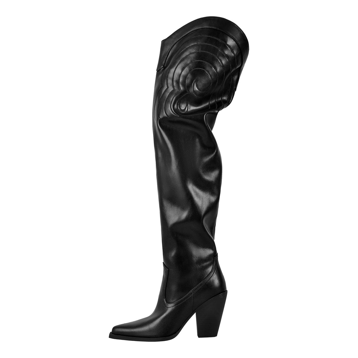 Chunky Heel Over The Knee Western Boots - Onlymaker Discount