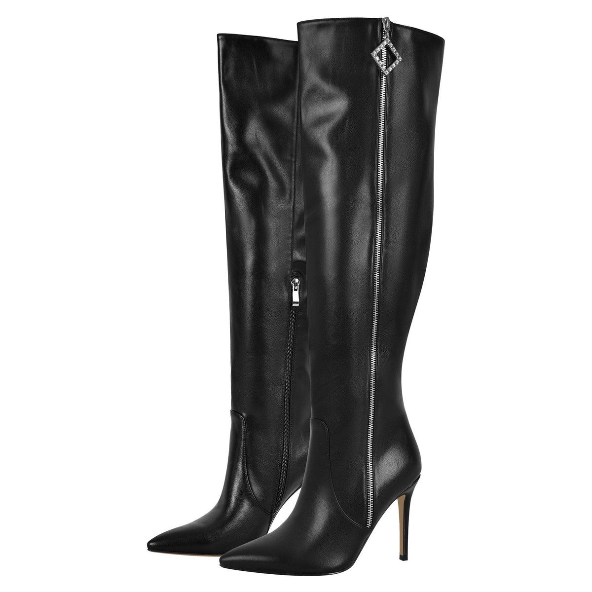 Pointed Toe Zipper Over The Knee Stilettos Boots - Onlymaker Essential