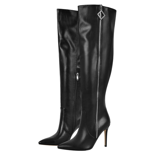 Pointed Toe Zipper Over The Knee Stilettos Boots - Onlymaker Essential