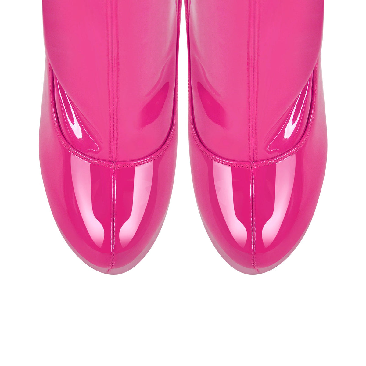 Patent Leather Platform Over The Knee High Heel Boots - Onlymaker Essential