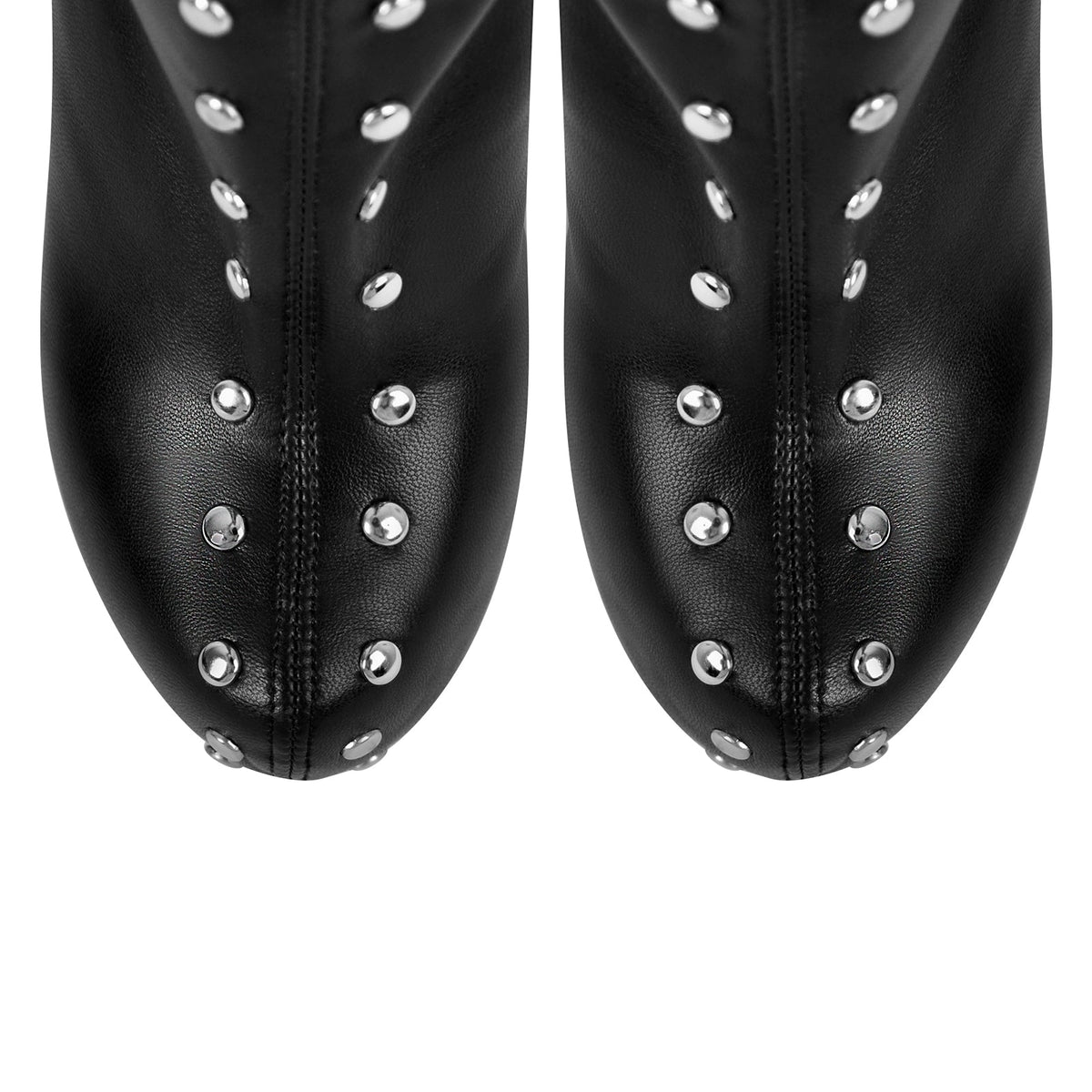 Black Platform Rivets Over The Knee Boots - Onlymaker Special Offer