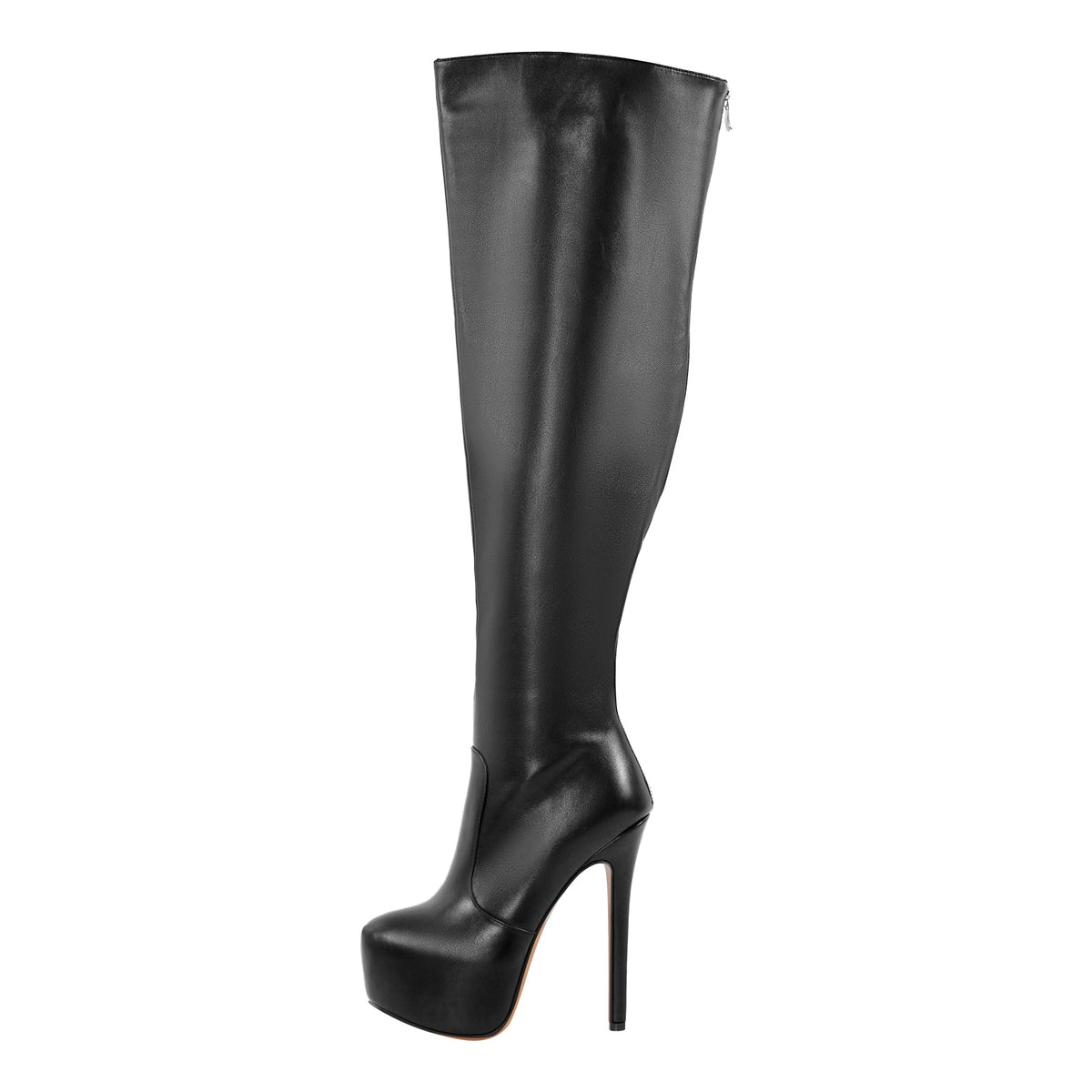 Black Platform Wide Thigh High Boots - Onlymaker Discount