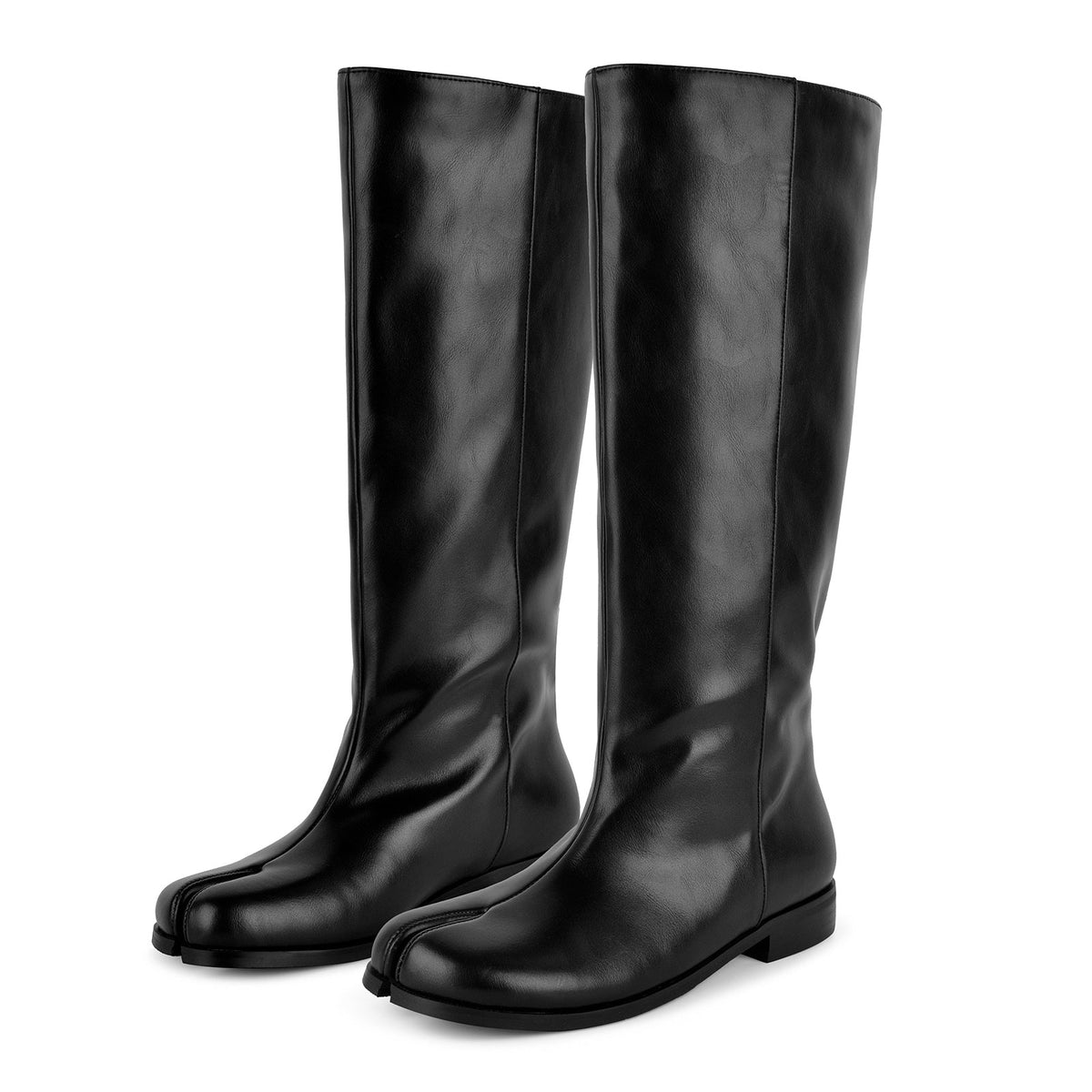 Round Toe Tabi Knee High Flat Boots - Onlymaker Latest