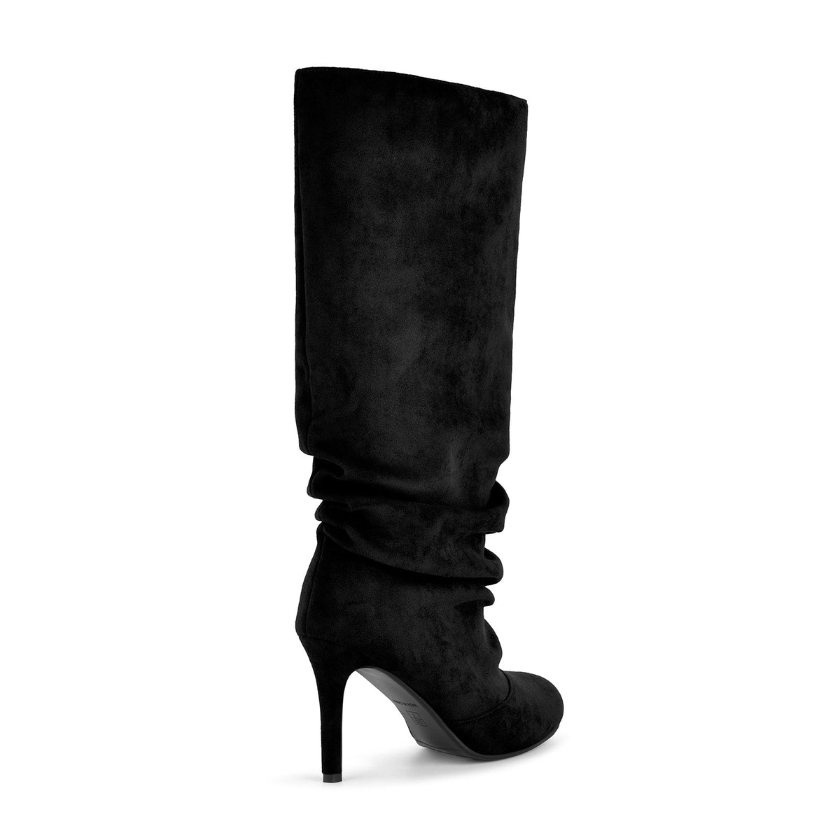 Suede Round Toe Ruched Stiletto Knee High Boots - Onlymaker Hot Sale