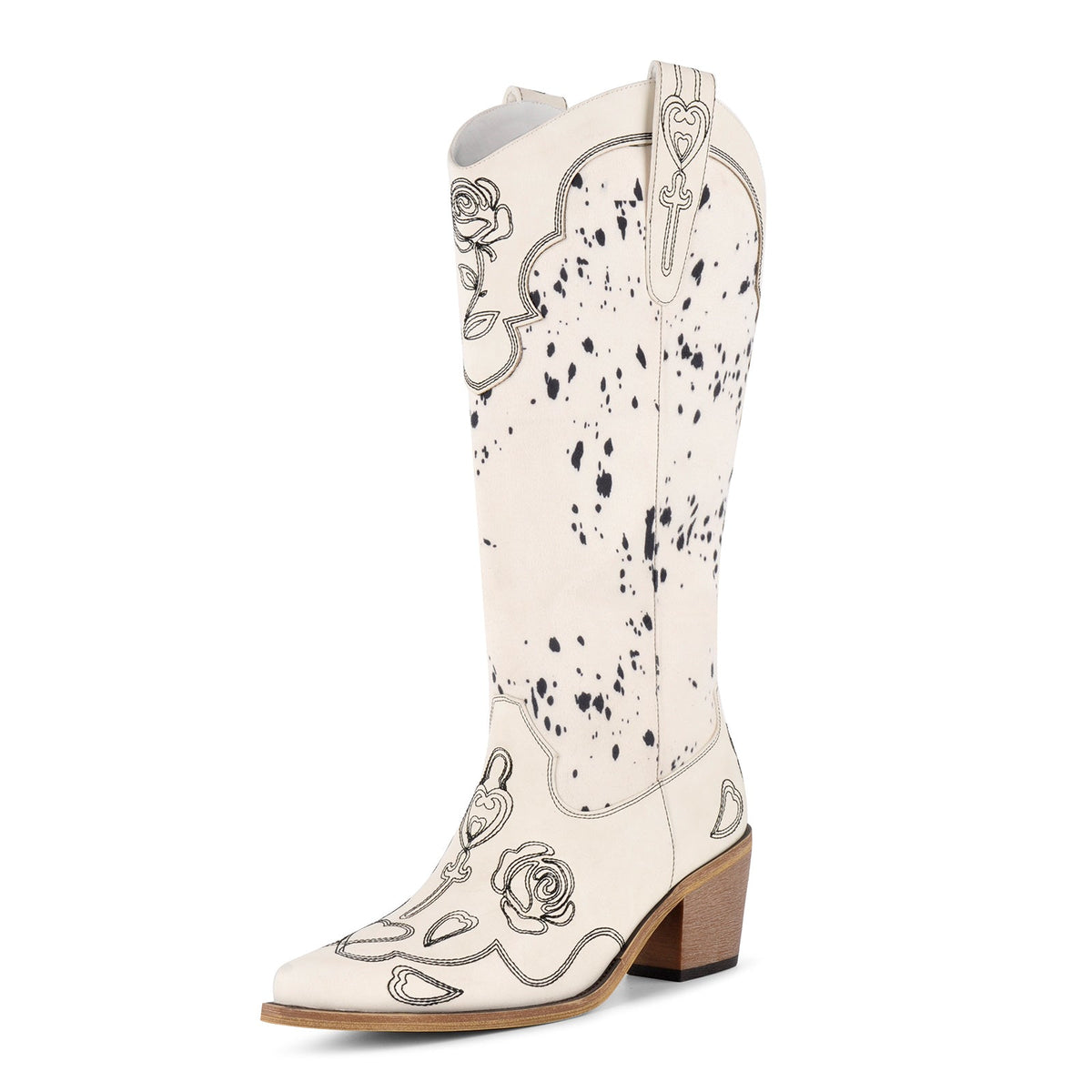 Embroidery Suede Patchwork Knee High Western Boots - Onlymaker Popular