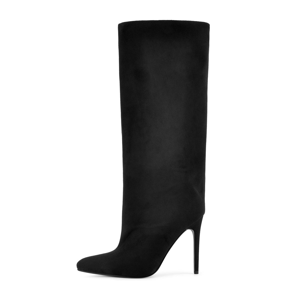 Pointed Toe Suede Stiletto Knee High Boots - Onlymaker Deals
