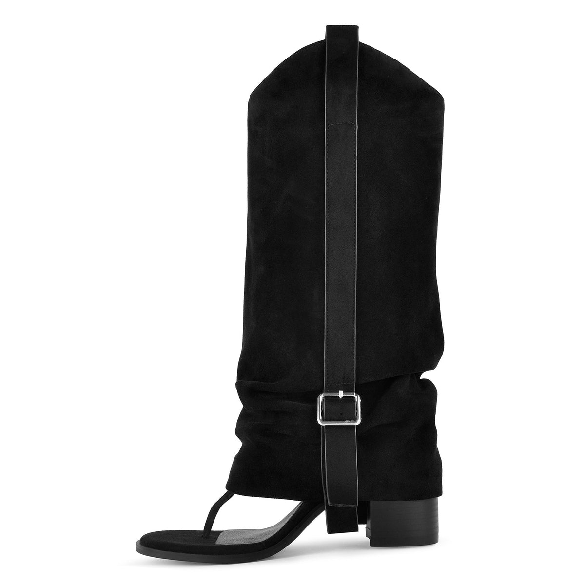 Suede Flip-Flop Buckle Knee High Boots - Onlymaker Trusted