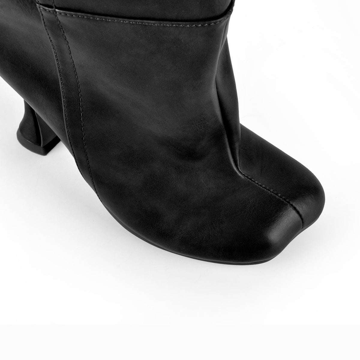 Square Toe Buckle Strap Knee High Boots - Onlymaker Deals