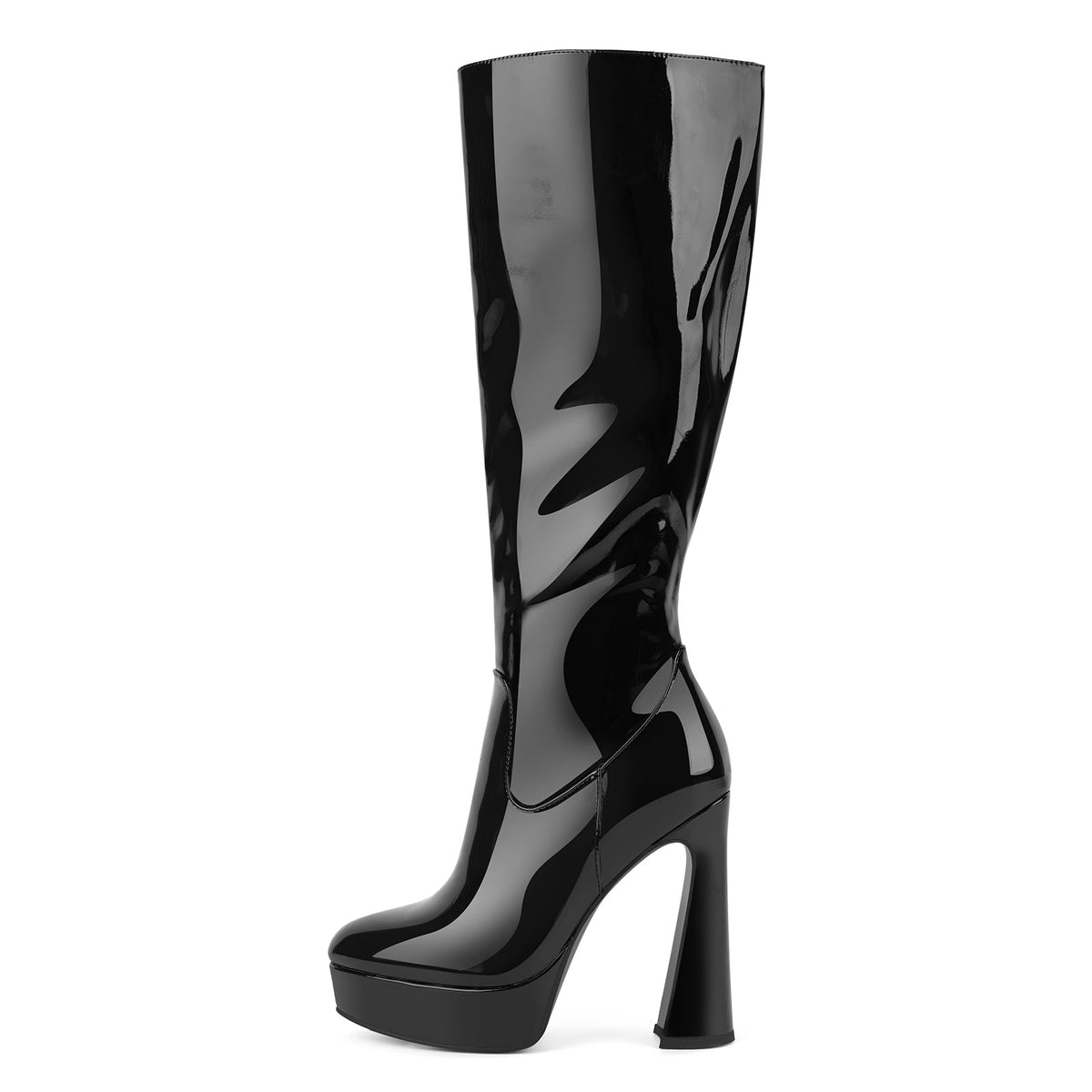 Round Toe Platform Knee High Boots - Onlymaker Trending