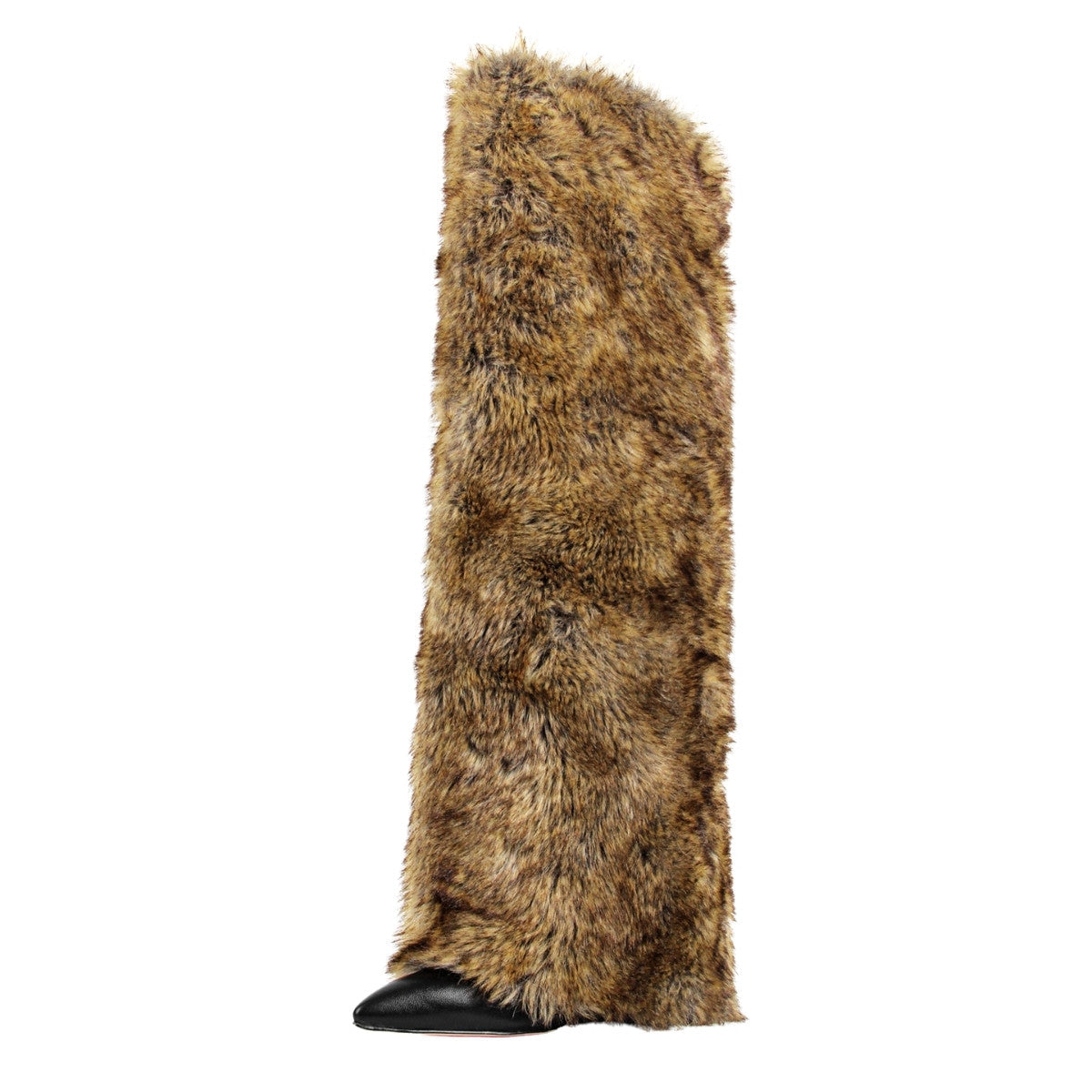 Pointed Toe Fur Fold Over Stiletto Knee High Boots - Onlymaker Everyday
