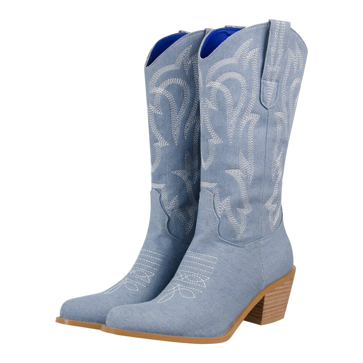 Embroidery Mid-Calf Cowboy Boots - Onlymaker Special Offer