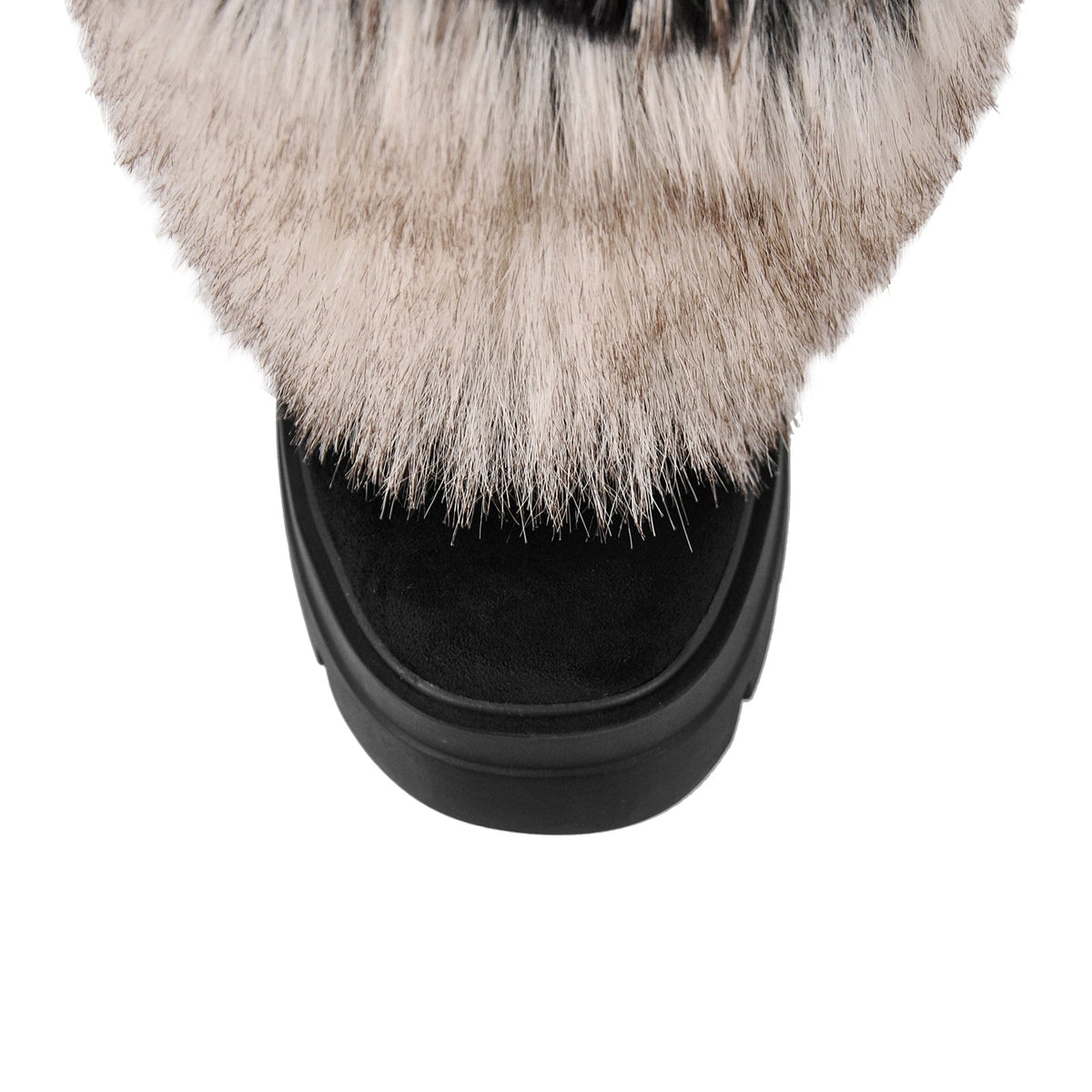 Fur Round Toe Platform Mid-Calf Boots - Onlymaker Latest
