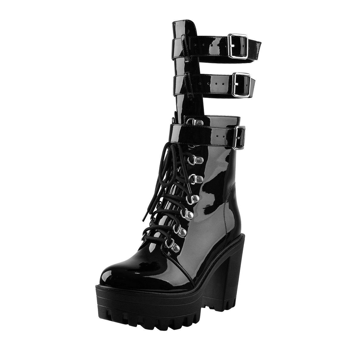 Holographic Platform Chunky Heels Boots - Onlymaker Great Value