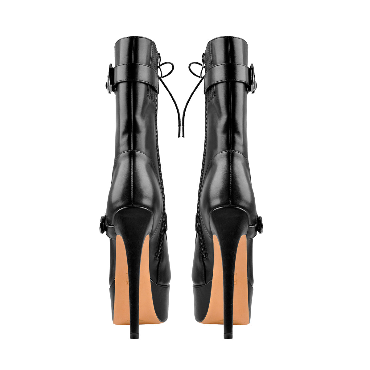 Punk Buckle Strap Platform High Heels Ankle Boots - Onlymaker Recommended