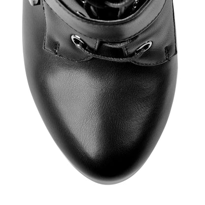 Punk Buckle Strap Platform High Heels Ankle Boots - Onlymaker Recommended