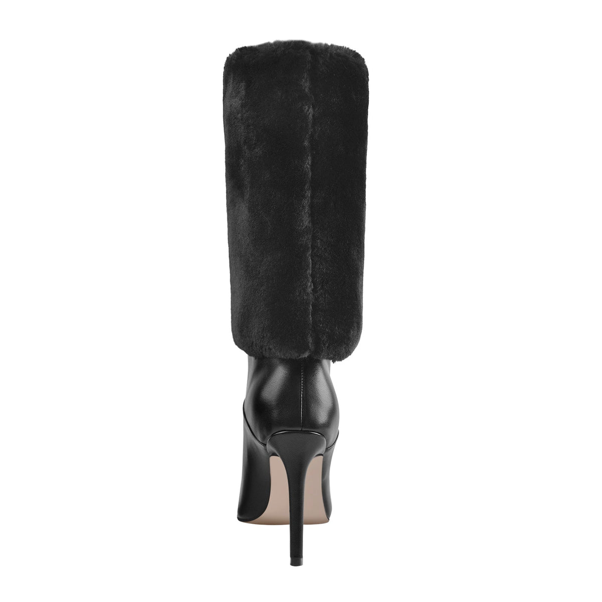 Downy White Black Pointed Toe High Heel Stiletto Boots - Onlymaker Essential