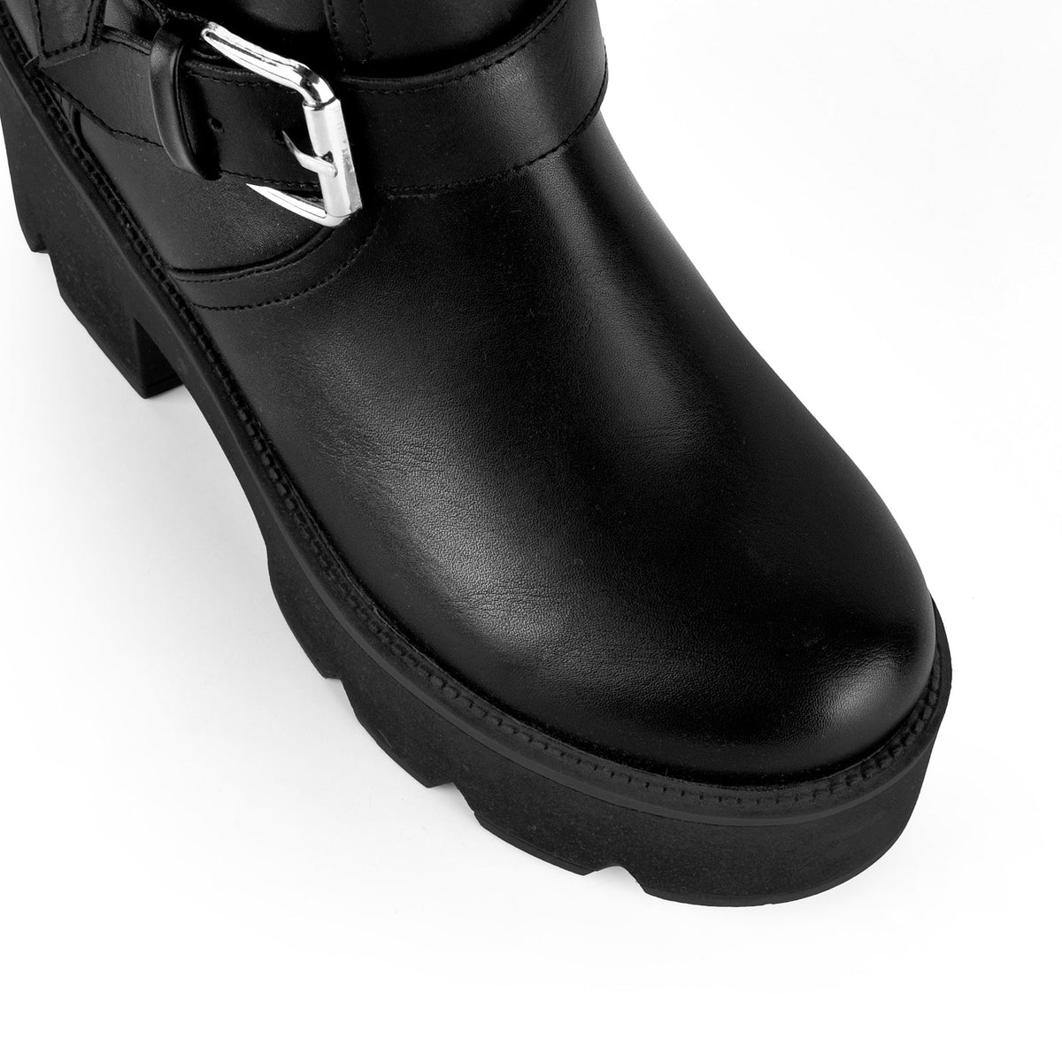 Platform Buckle Strap Zipper Mid-Calf Boots - Onlymaker Discount
