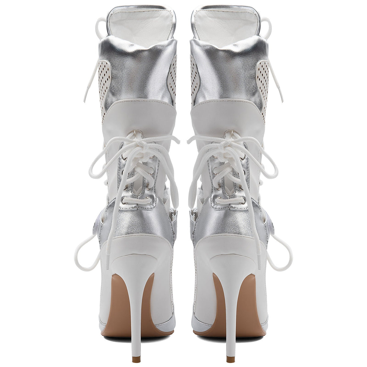 Pointed Toe Cutout Lace-up Sporty Ankle Boots - Onlymaker Featured