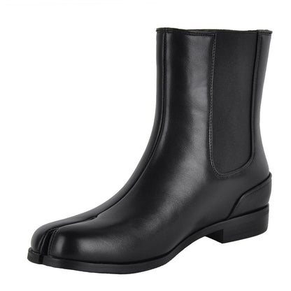 Round Toe Tabi Chelsea Flat Ankle Boots - Onlymaker Quality