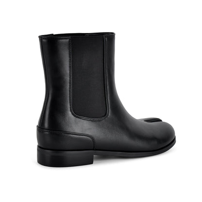 Round Toe Tabi Chelsea Flat Ankle Boots - Onlymaker Quality