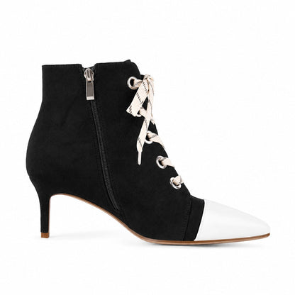 Suede Pointed Toe Lace-up Stiletto Ankle Boots - Onlymaker Popular