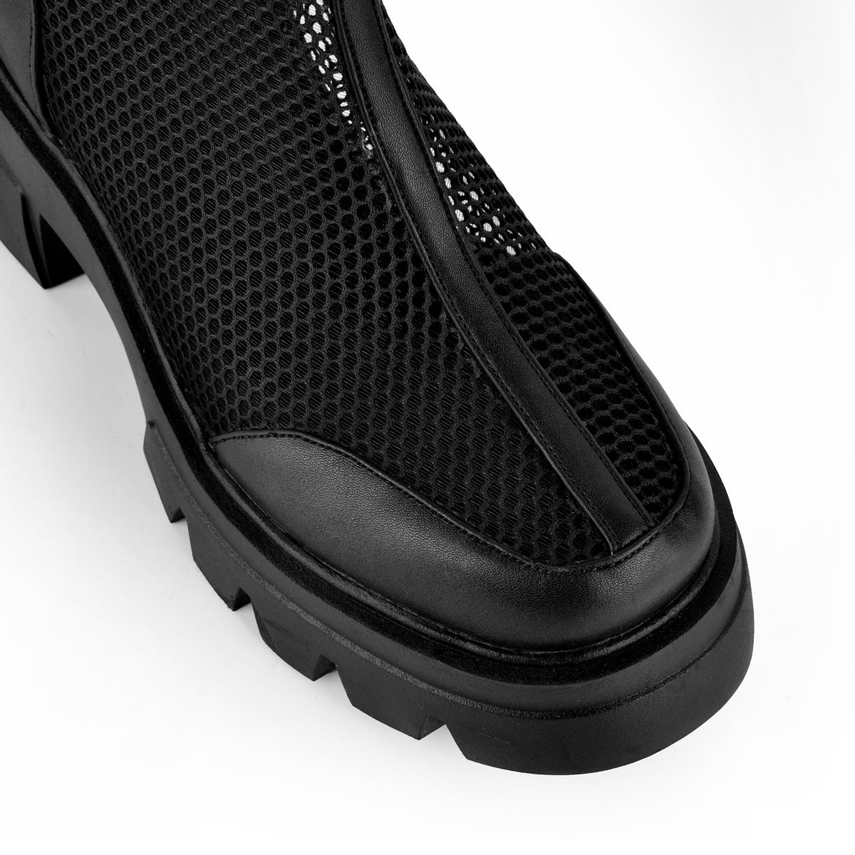 Mesh Platform Back Zipper Ankle Boots - Onlymaker Trusted