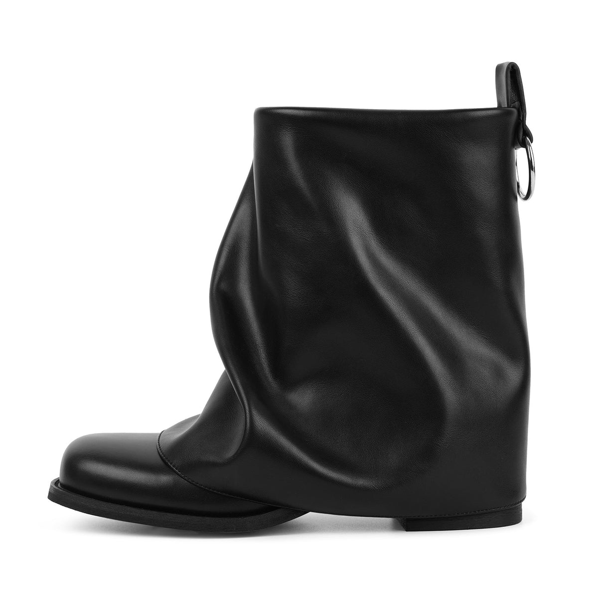 Square Toe Fold Over Chunky Heel Ankle Boots - Onlymaker Top Pick