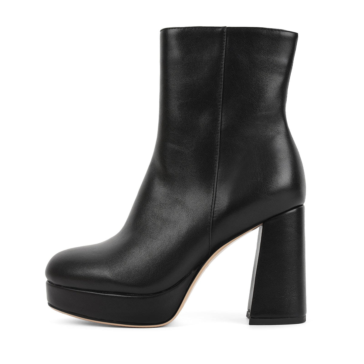 Round Toe Platform Chunky Heel Ankle Boots - Onlymaker Latest
