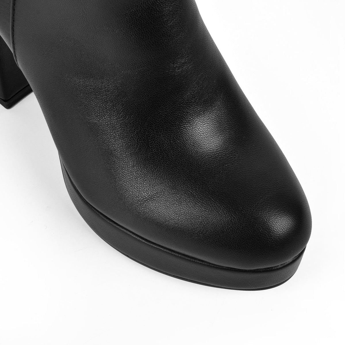 Round Toe Platform Chunky Heel Ankle Boots - Onlymaker Latest