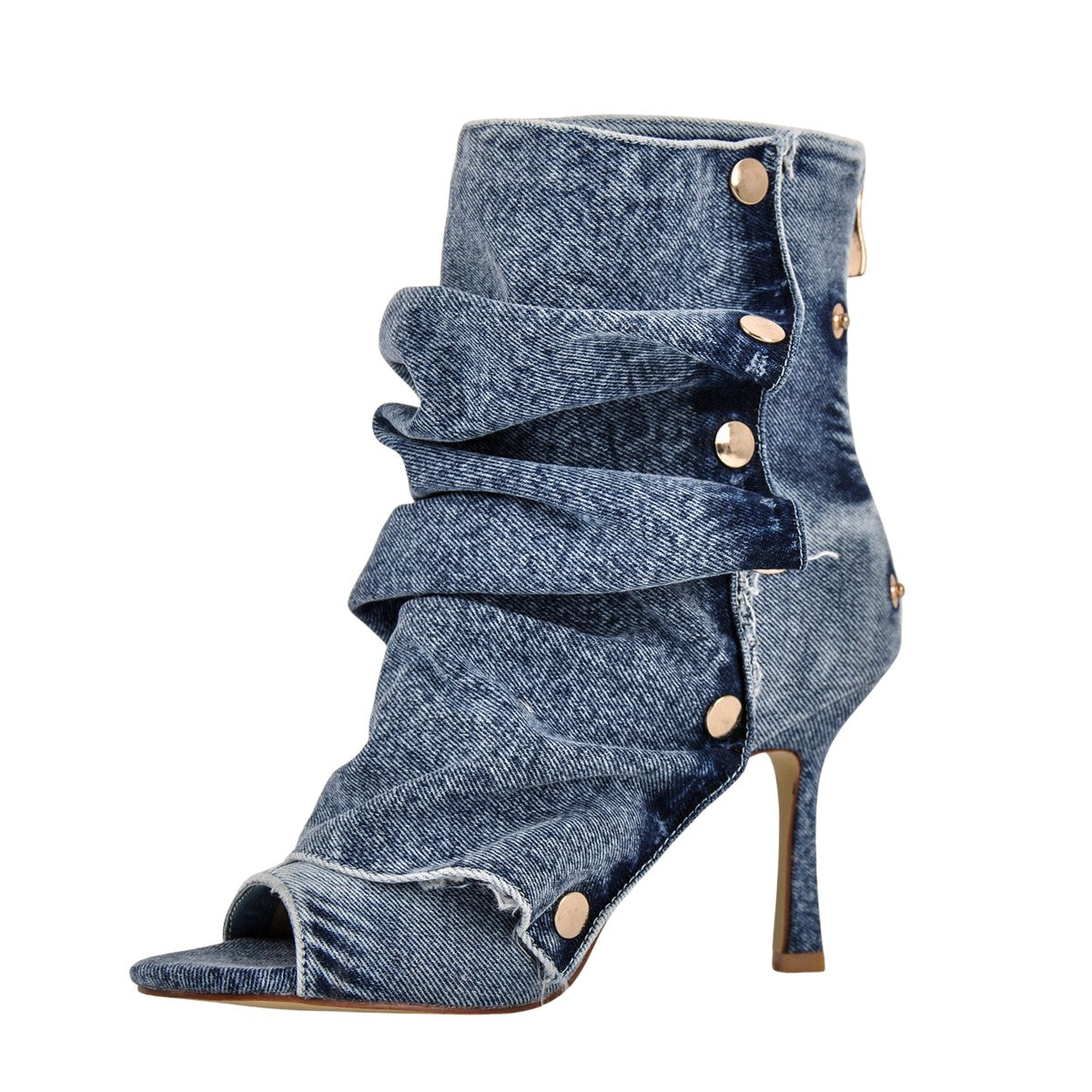 Open Toe Denim Removable Ankle Boots - Onlymaker Customer Favorite