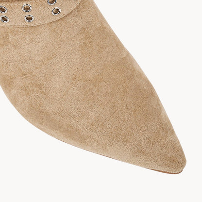 Suede Multi-Buckle Kitten Heel Ankle Boots - Onlymaker Quality