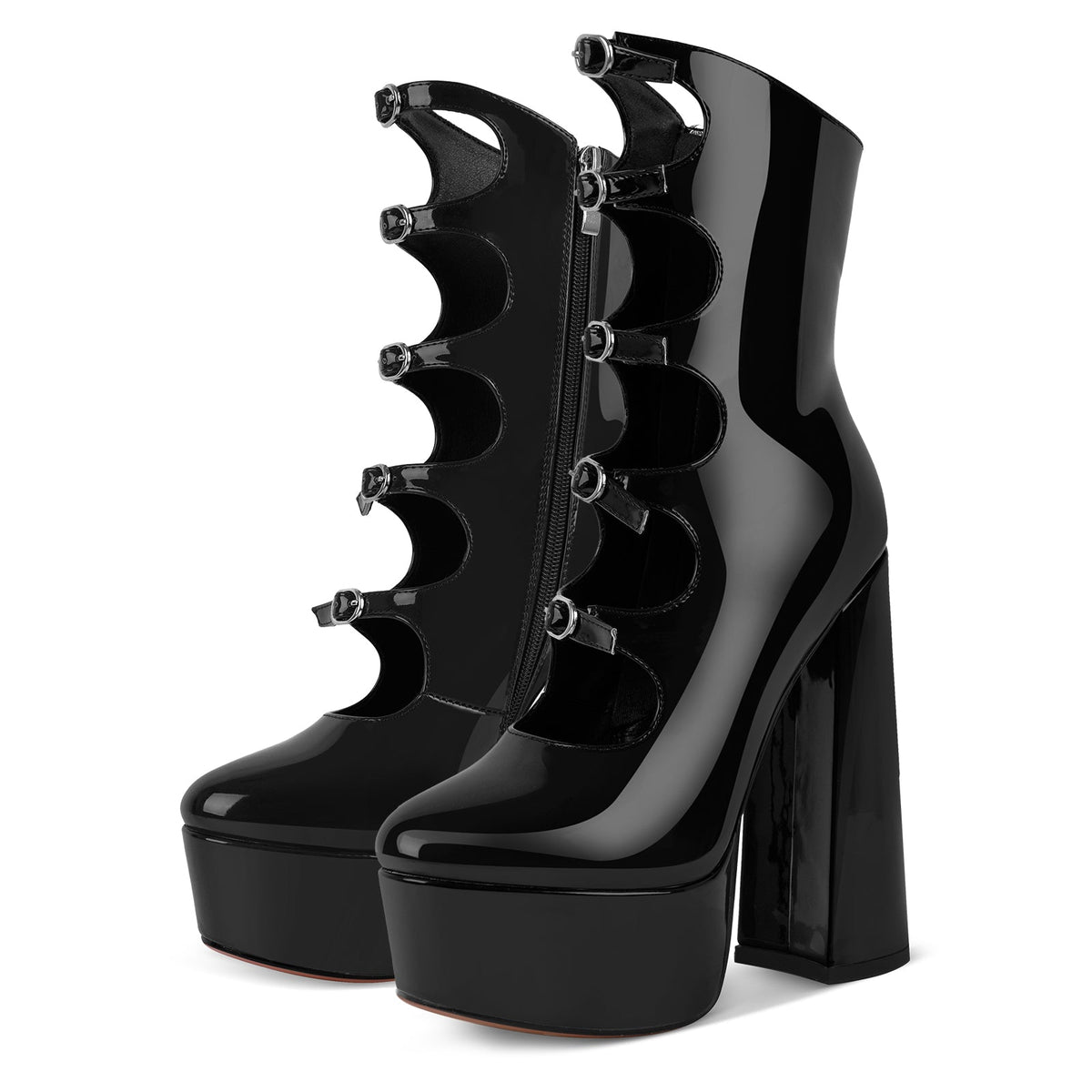 Platform Multi Buckle Strap Ankle Boots - Onlymaker Special Offer