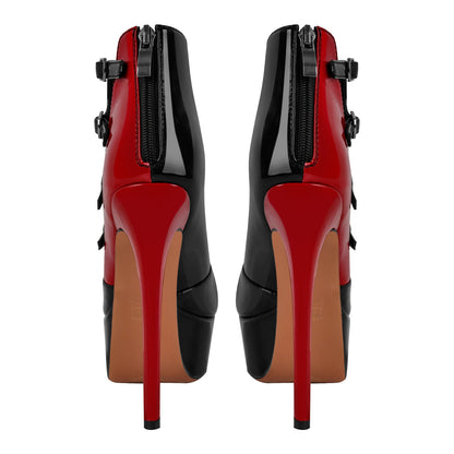 Peep Toe Platform Multi Buckle Ankle Boots - Onlymaker Trusted