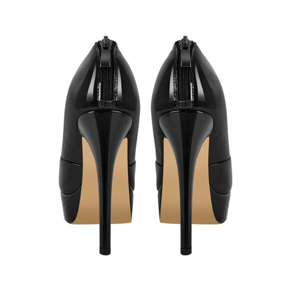 Bow Platform Back Zipper Stiletto Ankle Boots - Onlymaker Recommended