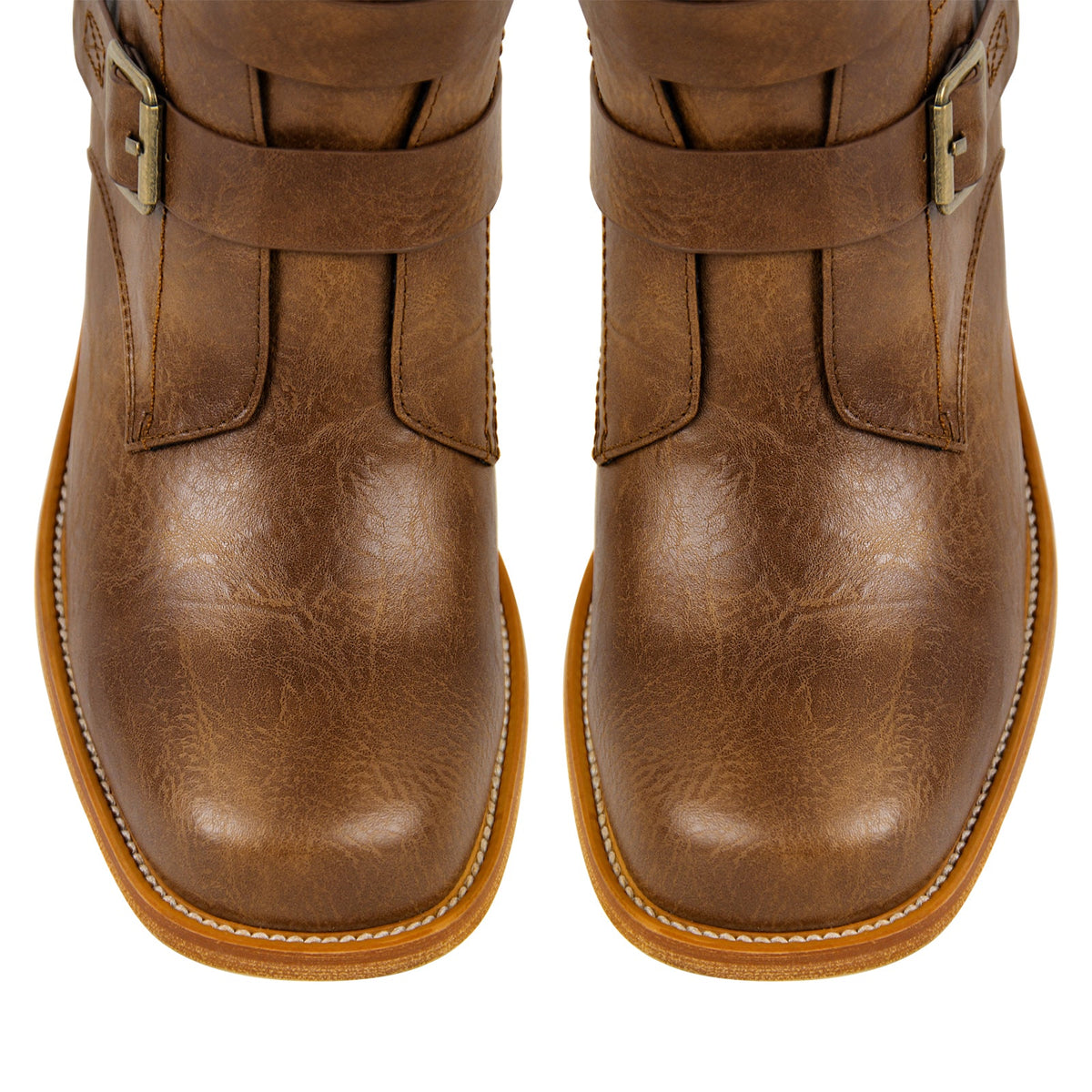 Square Toe Buckle Side Zipper Ankle Boots - Onlymaker Best Seller