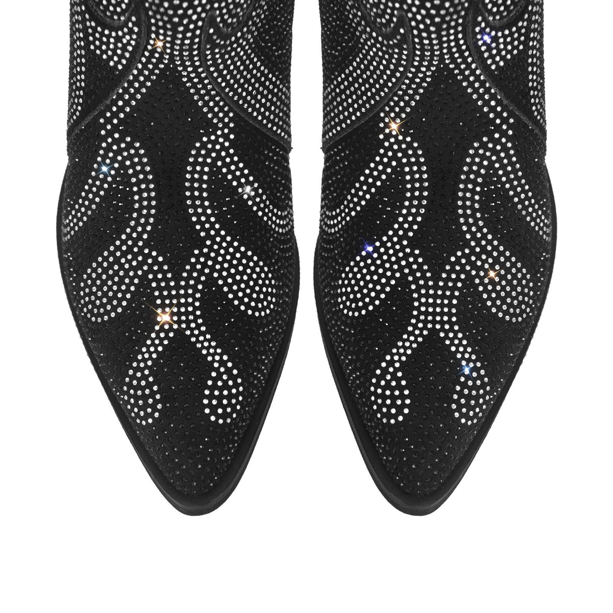 Flame Shape Rhinestone Pointed Toe Ankle Boots - Onlymaker Latest