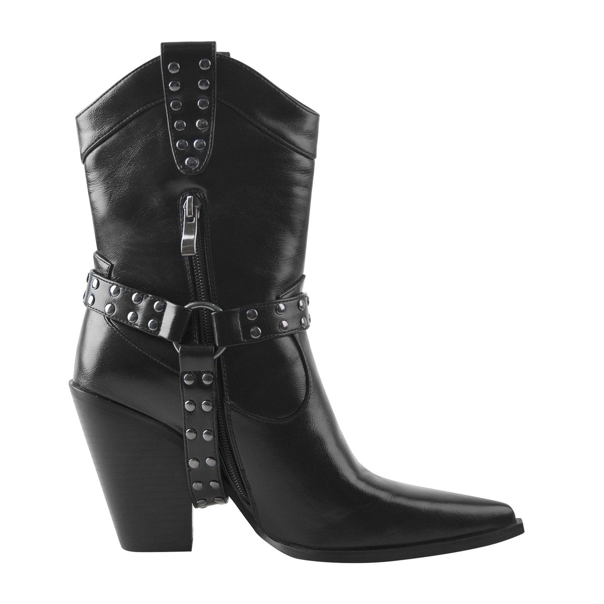 Pointed Toe Black Cowgirl Boots - Onlymaker Premium