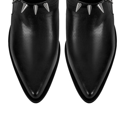 Chunky Heel Rivet Buckle Ankle Boots - Onlymaker Exclusive
