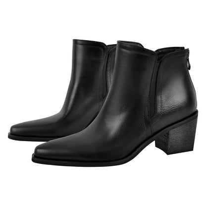 Pointed Toe Chunky Heel Western Ankle Boot - Onlymaker Discount