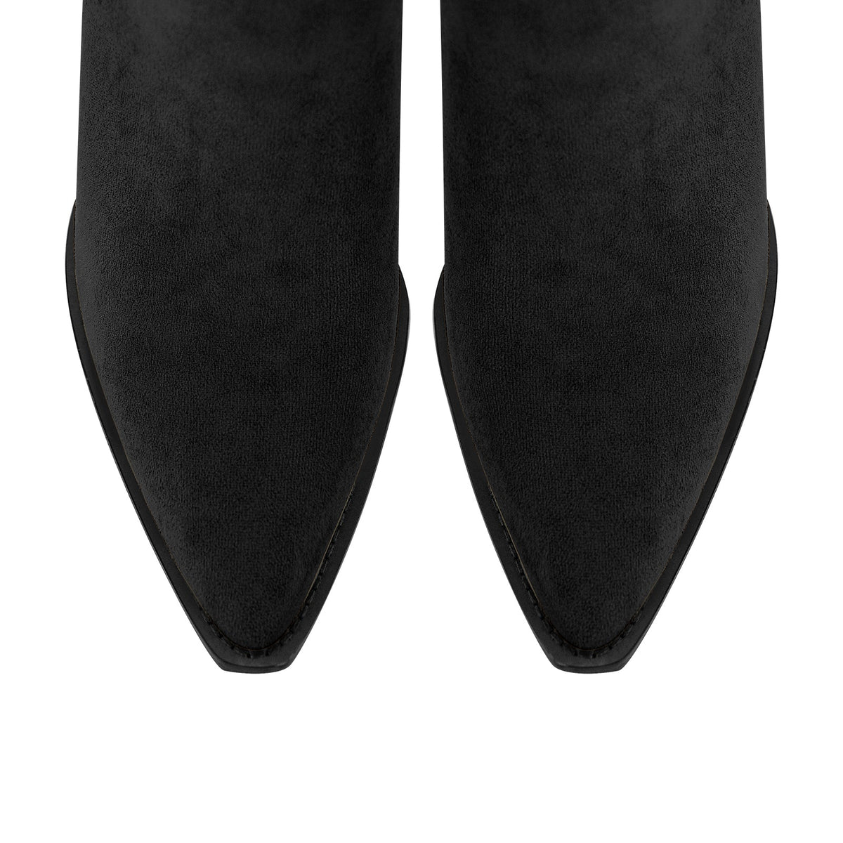 Pointed Toe Suede Chunky Heel Western Ankle Boots - Onlymaker Deals