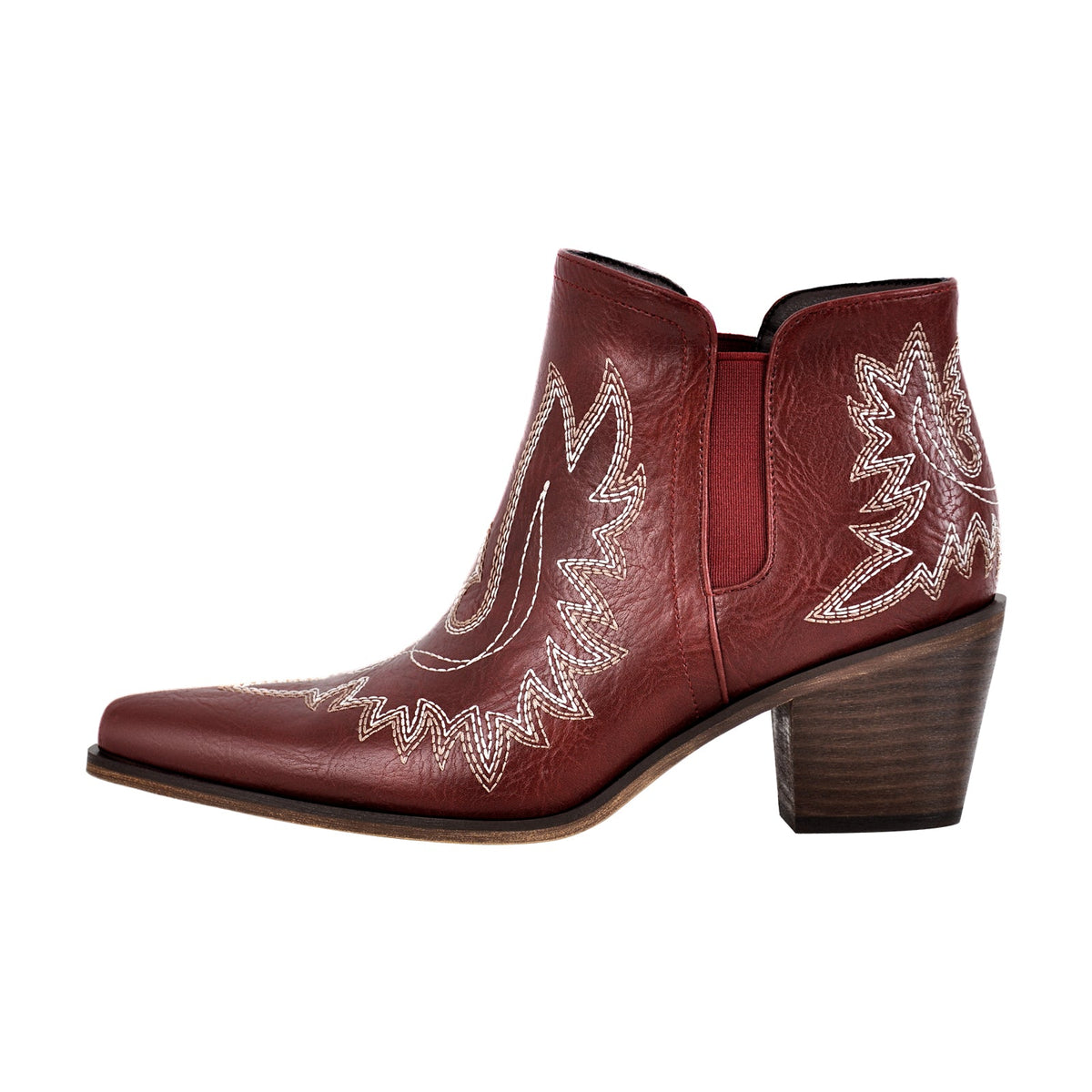 Embroidery Pointed Toe Western Ankle Boots - Onlymaker Trusted