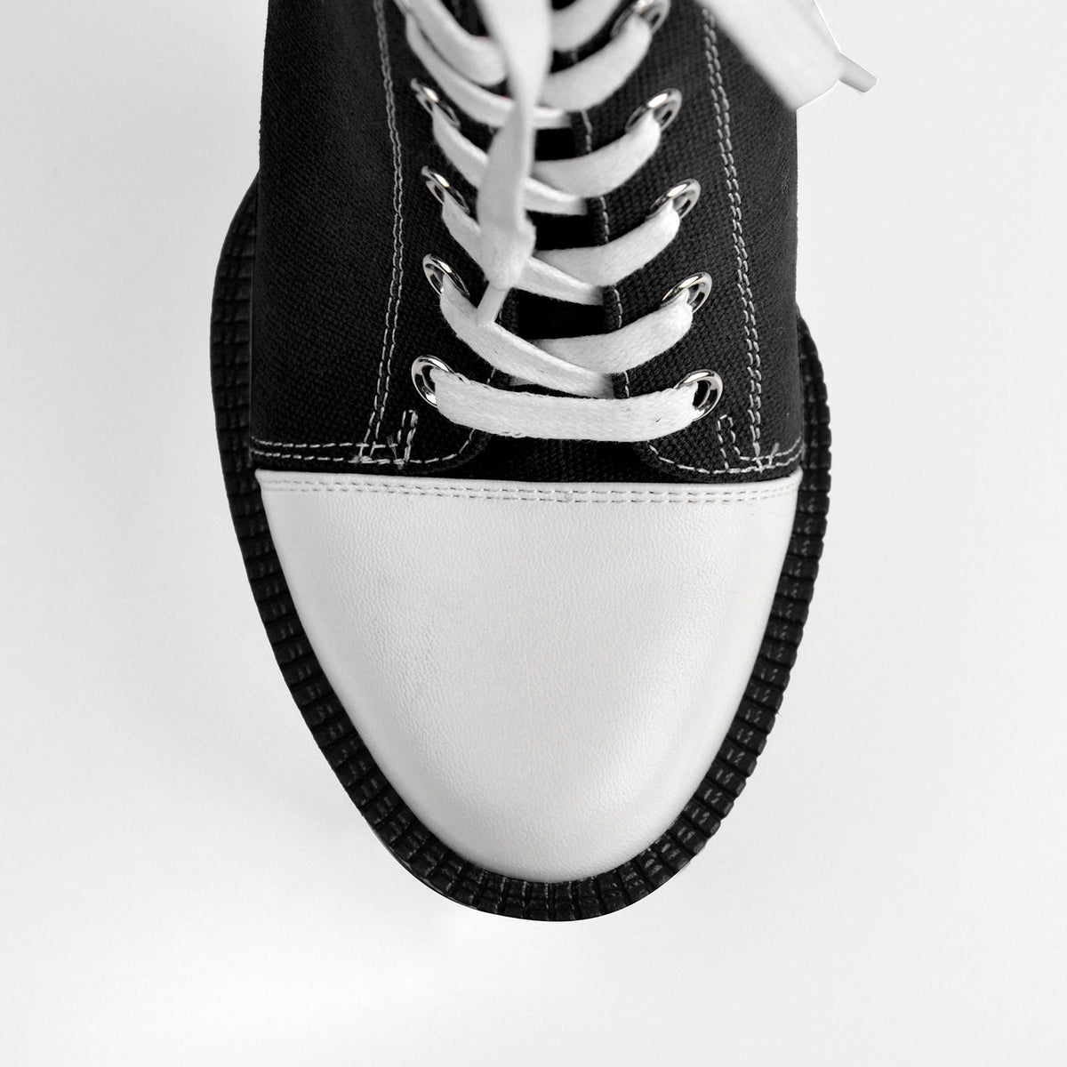 Platform Lace Up Canvas Chunky Heel Boots - Onlymaker Discount