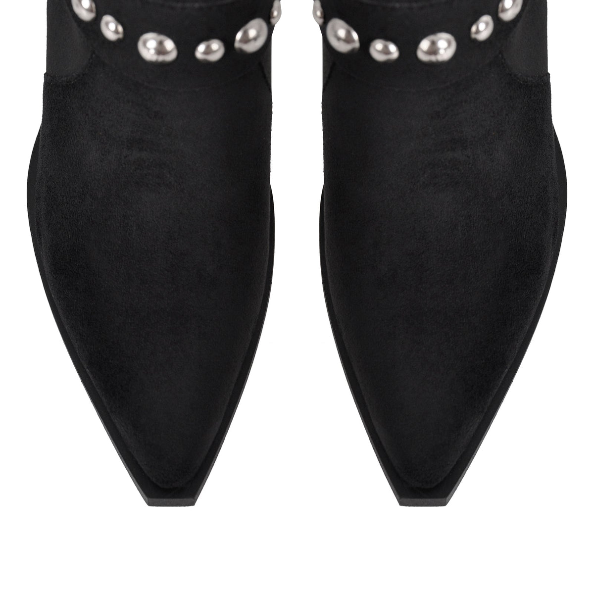 Pointed Toe Rivet Belt Pleated Knee High Boots - Onlymaker Deals